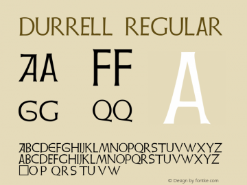 Durrell Regular Unknown Font Sample
