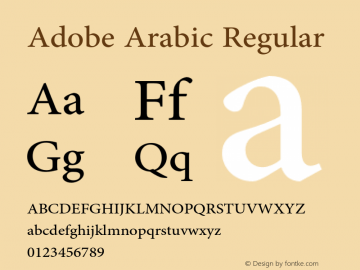 AdobeArabic-Regular Version 1.168图片样张