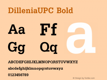 DilleniaUPC Bold Version 2.20图片样张