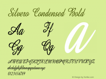 Silvero-CondensedBold Version 1.000 Font Sample