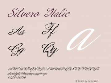 Silvero-Italic Version 1.000 Font Sample