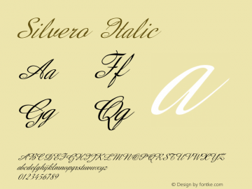 Silvero-Italic Version 1.000 Font Sample