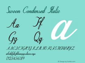 Swoon-CondensedItalic Version 1.000图片样张