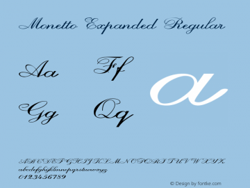 Monetto-ExpandedRegular Version 1.000 Font Sample