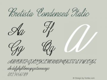 Bretista-CondensedItalic Version 1.000图片样张