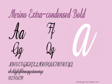 Merino-ExtracondensedBold Version 1.000 Font Sample