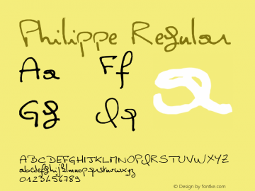 Philippe Regular 1998; 1.0, initial release图片样张