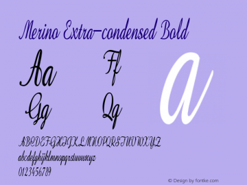 Merino-ExtracondensedBold Version 1.000 Font Sample