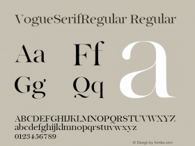 VogueSerifRegular Version 1.000 Font Sample