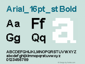 Arial_16pt_st Bold Version 1.0 Extracted by ASV http://www.buraks.com/asv图片样张