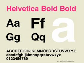 Helvetica Bold Bold Version 1.0 Extracted by ASV http://www.buraks.com/asv Font Sample