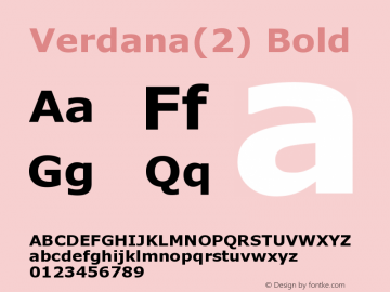 Verdana(2) Bold Version 1.0 Extracted by ASV http://www.buraks.com/asv图片样张