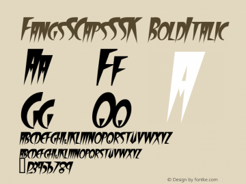 FangsSCapsSSK BoldItalic Macromedia Fontographer 4.1 8/12/95 Font Sample