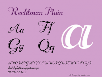 Rechtman Plain Altsys Fontographer 3.3  3/6/92图片样张