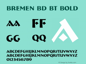 Bremen Bd BT Bold Version 1.01 emb4-OT Font Sample