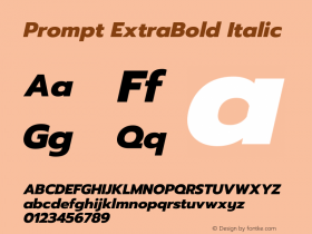 Prompt ExtraBold Italic Version 1.000 Font Sample