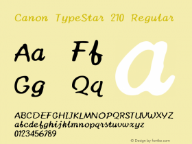 Canon TypeStar 210 Version 1.000 2016 initial release Font Sample