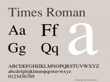 Times-Roman 001.004 Font Sample
