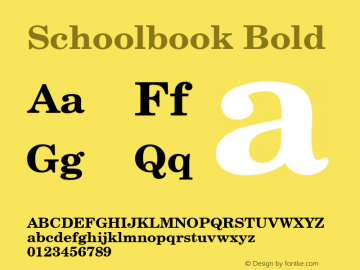 Schoolbook Bold Altsys Metamorphosis:12/21/95 Font Sample