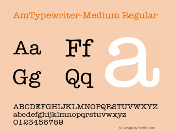 AmTypewriter-Medium 001.001 Font Sample