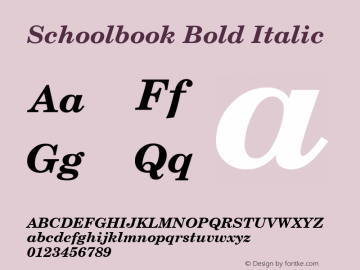 Schoolbook Bold Italic Altsys Metamorphosis:12/21/95图片样张