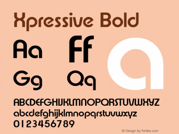 Xpressive Bold Altsys Fontographer 3.5  7/17/96 Font Sample