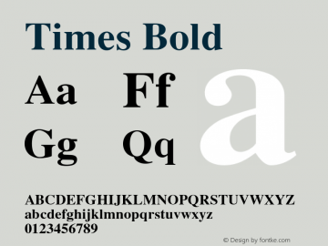 Times-Bold 001.004 Font Sample