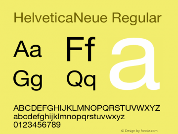 HelveticaNeue-Roman 001.100 Font Sample