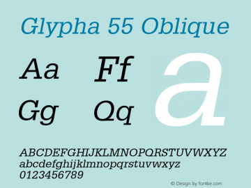 Glypha-Oblique 001.003 Font Sample