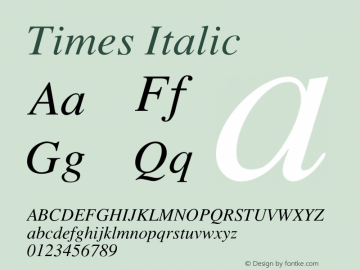 Times-Italic 001.004 Font Sample