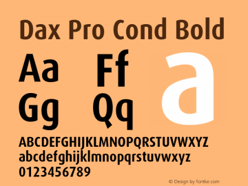 DaxPro-CondBold Version 7.504; 2006 Font Sample