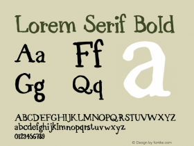 Lorem Serif Bold Version 1.0 Font Sample