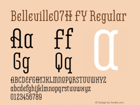 Belleville07H FY Regular Version 1.000 Font Sample