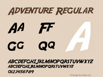 Adventure Version 3.00 June 30, 2014 Font Sample