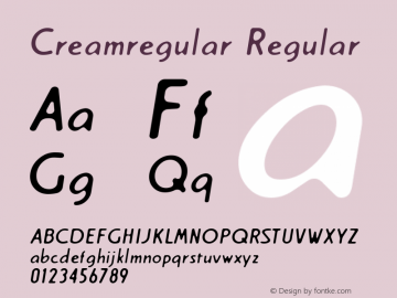 Creamregular Macromedia Fontographer 4.1J 04.7.11 Font Sample