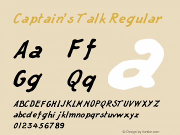 Captain's Talk Version 1.00 April 26, 2013, initial release Font Sample