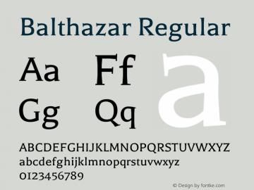 Balthazar Regular Version 1.000图片样张