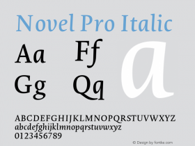 NovelPro-It Version 1.005 Font Sample