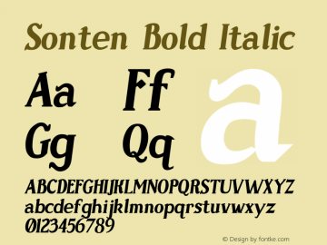 Sonten-Bold Italic Version 000.000图片样张