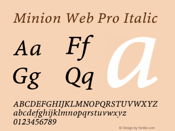 MinionWebPro-Italic Version 1.009图片样张