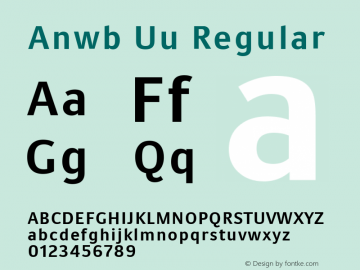 AnwbUu-Regular Version 1.002 Font Sample