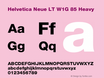 HelveticaNeueLTW1G-Hv Version 1.100;PS 001.001;hotconv 1.0.38 Font Sample