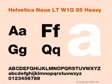 HelveticaNeueLTW1G-Hv Version 1.100;PS 001.001;hotconv 1.0.38 Font Sample