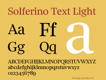 SolferinoText-Light Version 001.001 Font Sample