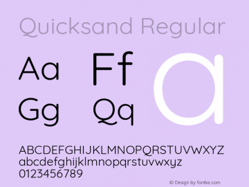 Quicksand Regular Version 3.000 Font Sample