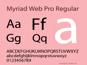 Myriad Web Pro Version 1.918 Font Sample