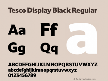 Tesco Display Black Regular Version 1.01 ; March 12 2006 Font Sample