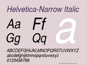 Nimbus Sans L Regular Condensed Italic 001.005 Font Sample