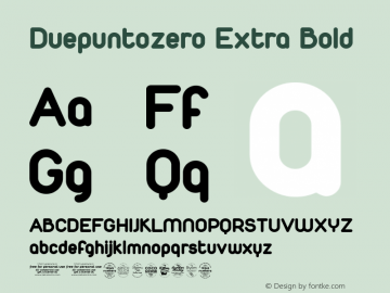 Duepuntozero ExtraBold Version 1.005 Font Sample