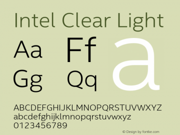 Intel Clear Light Version 2.100 Font Sample